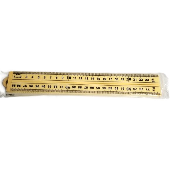 Folding Ruler Set 8 Pack 100cm Yellow Classroom Math Homeschool Measuring - Picture 4 of 6